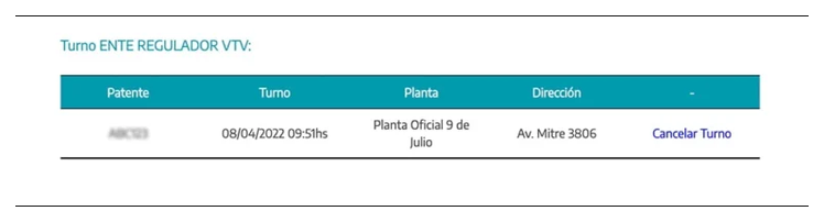 Paso 3 para consultar o cambiar el turno de la VTV en Saladillo